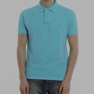 RALPH LAUREN BLUE MEN'S COTTON POLO GOLF SHIRT M Nwot